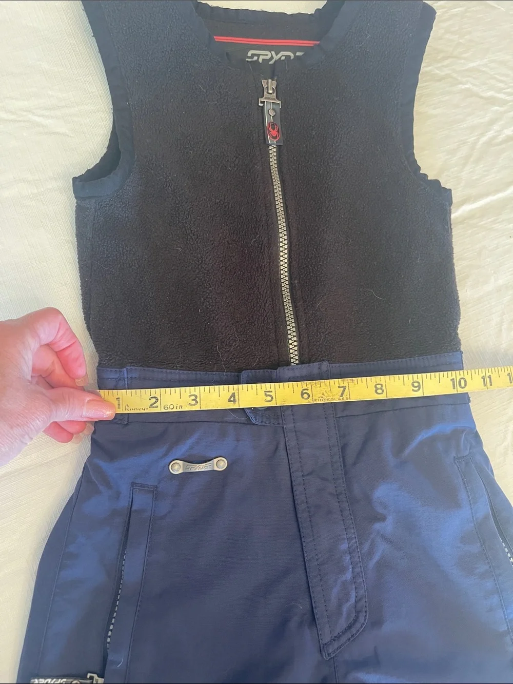 Spyder Kids Vintage 1990’s Tommy Moe Navy Blue/Yellow Two-Piece Ski Set Size 5